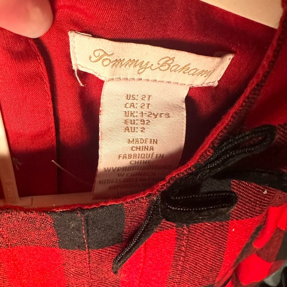 Red and Black Plaid Kids Dress - Picture 4 of 4